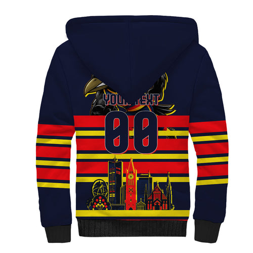 Personalised Adelaide Crows City Of Football Team Sherpa Hoodie Adelaide City Skyline Illustration Sport Fan
