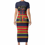 Personalised Adelaide Crows City Of Football Team Short Sleeve Bodycon Dress Adelaide City Skyline Illustration Sport Fan