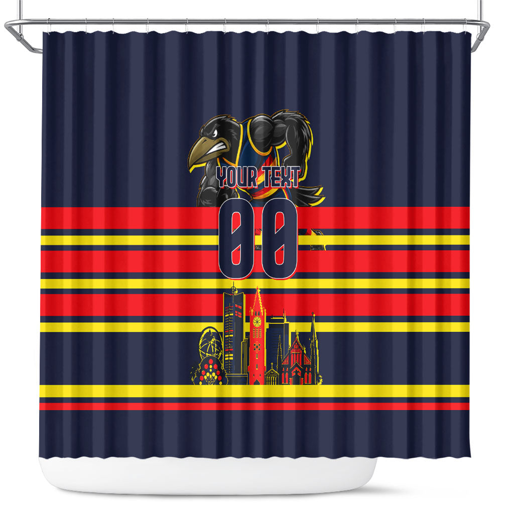Personalised Adelaide Crows City Of Football Team Shower Curtain Adelaide City Skyline Illustration Sport Fan