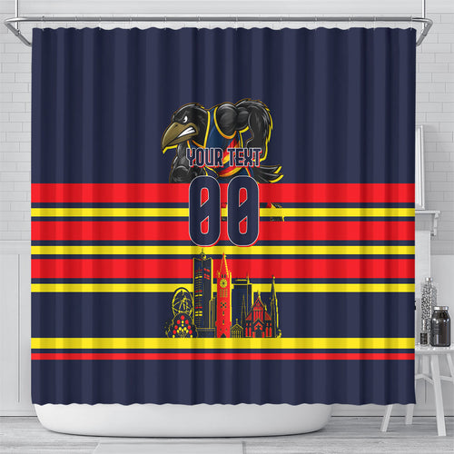 Personalised Adelaide Crows City Of Football Team Shower Curtain Adelaide City Skyline Illustration Sport Fan