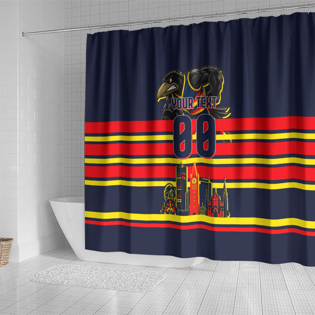Personalised Adelaide Crows City Of Football Team Shower Curtain Adelaide City Skyline Illustration Sport Fan