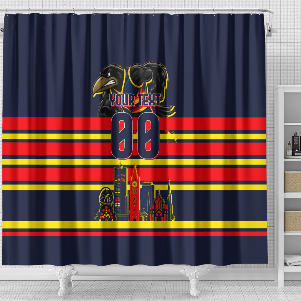Personalised Adelaide Crows City Of Football Team Shower Curtain Adelaide City Skyline Illustration Sport Fan