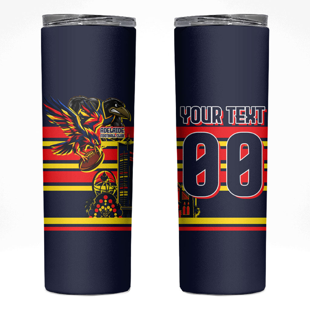 Personalised Adelaide Crows City Of Football Team Skinny Tumbler Adelaide City Skyline Illustration Sport Fan