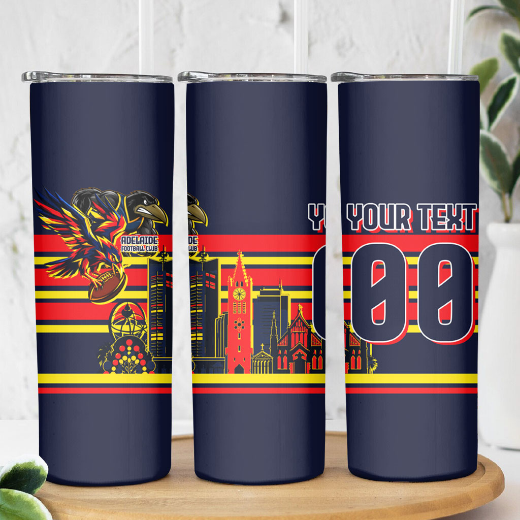 Personalised Adelaide Crows City Of Football Team Skinny Tumbler Adelaide City Skyline Illustration Sport Fan