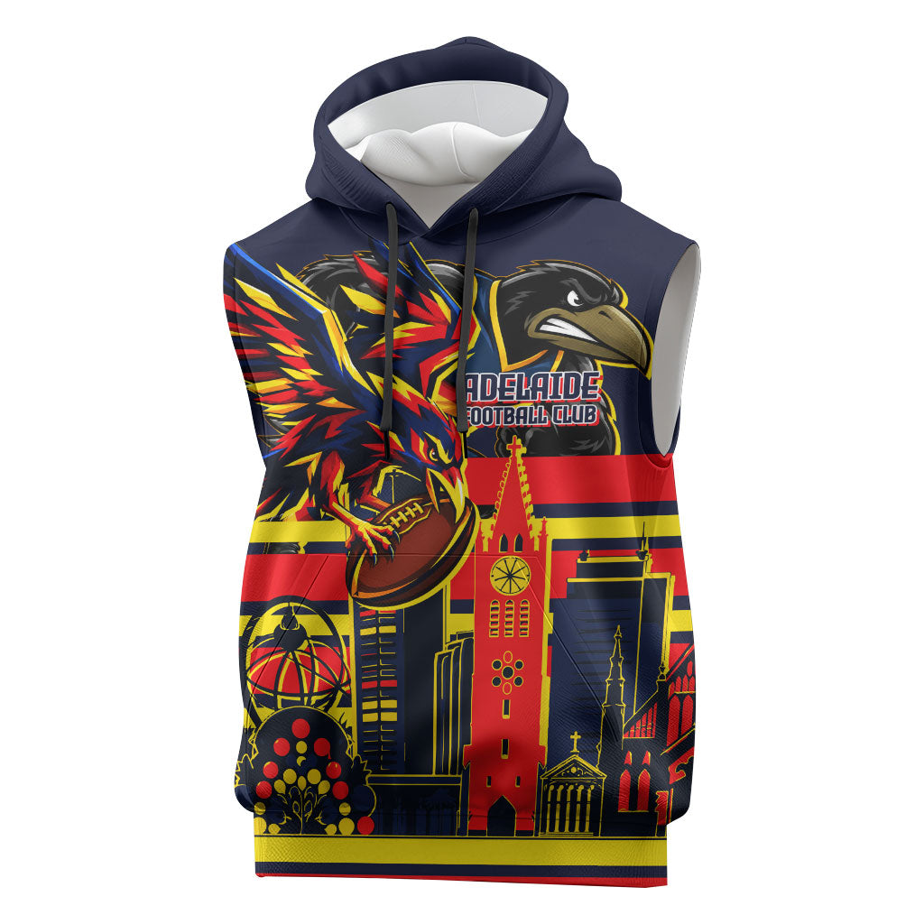 Personalised Adelaide Crows City Of Football Team Sleeveless Hoodie Adelaide City Skyline Illustration Sport Fan