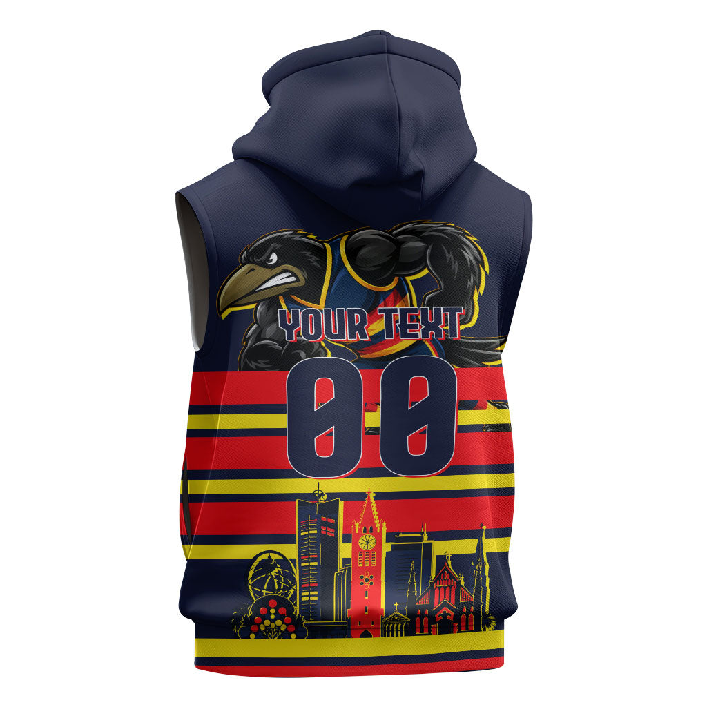 Personalised Adelaide Crows City Of Football Team Sleeveless Hoodie Adelaide City Skyline Illustration Sport Fan