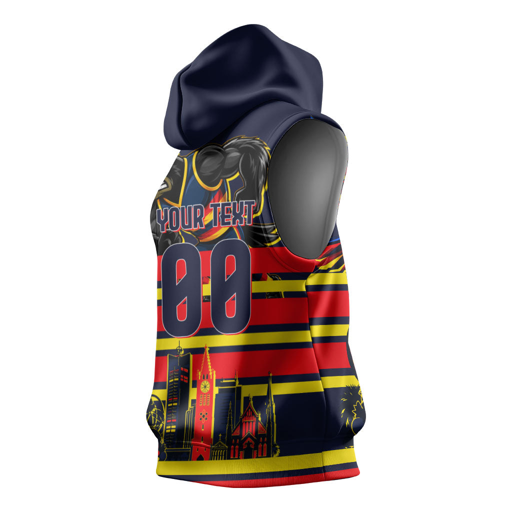 Personalised Adelaide Crows City Of Football Team Sleeveless Hoodie Adelaide City Skyline Illustration Sport Fan