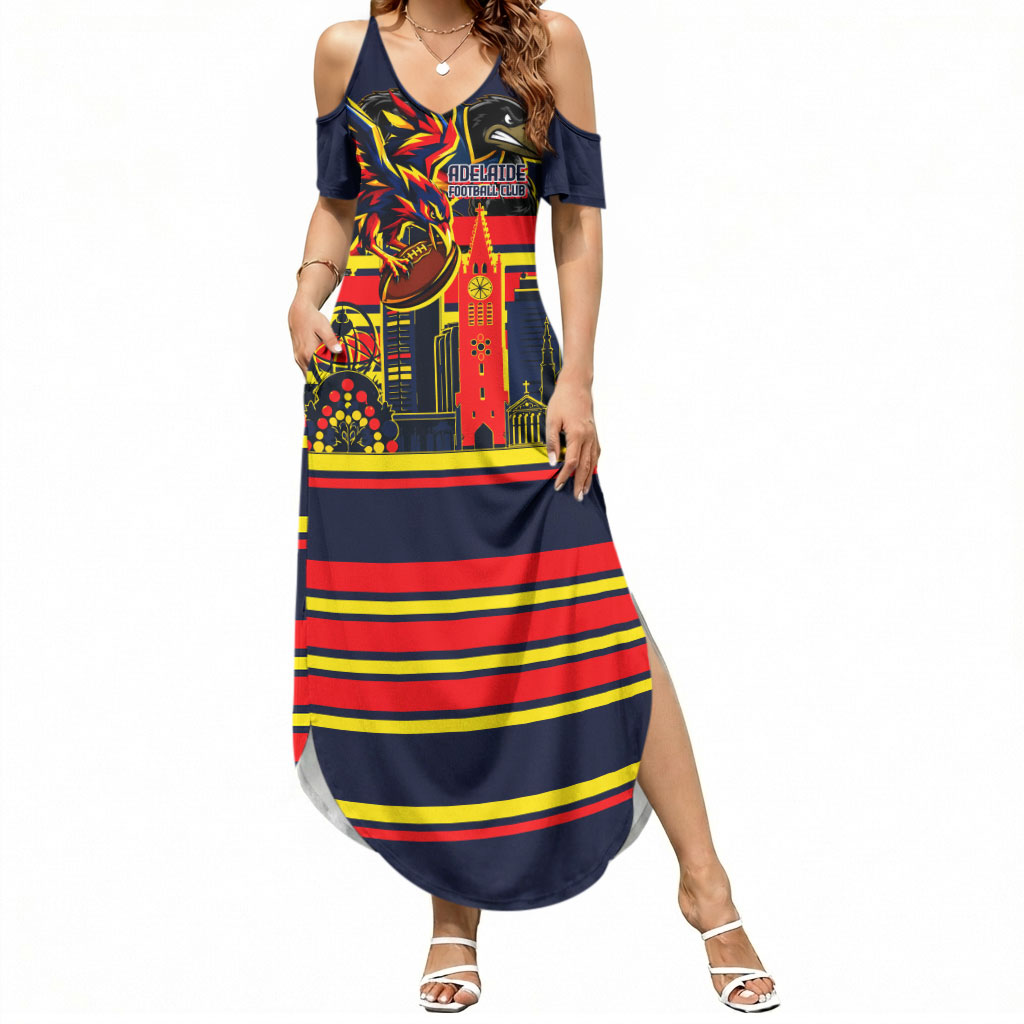 Personalised Adelaide Crows City Of Football Team Summer Maxi Dress Adelaide City Skyline Illustration Sport Fan