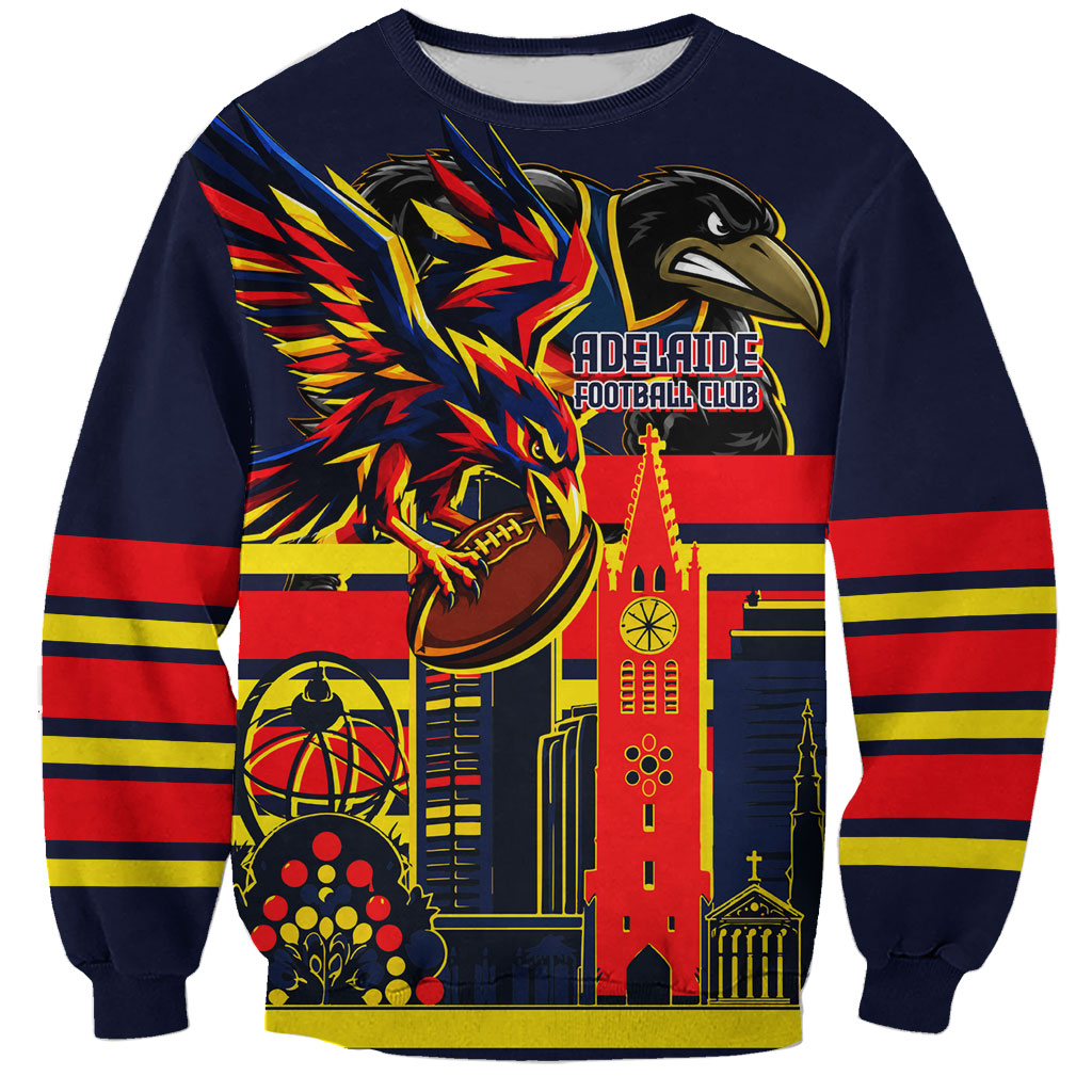 Personalised Adelaide Crows City Of Football Team Sweatshirt Adelaide City Skyline Illustration Sport Fan