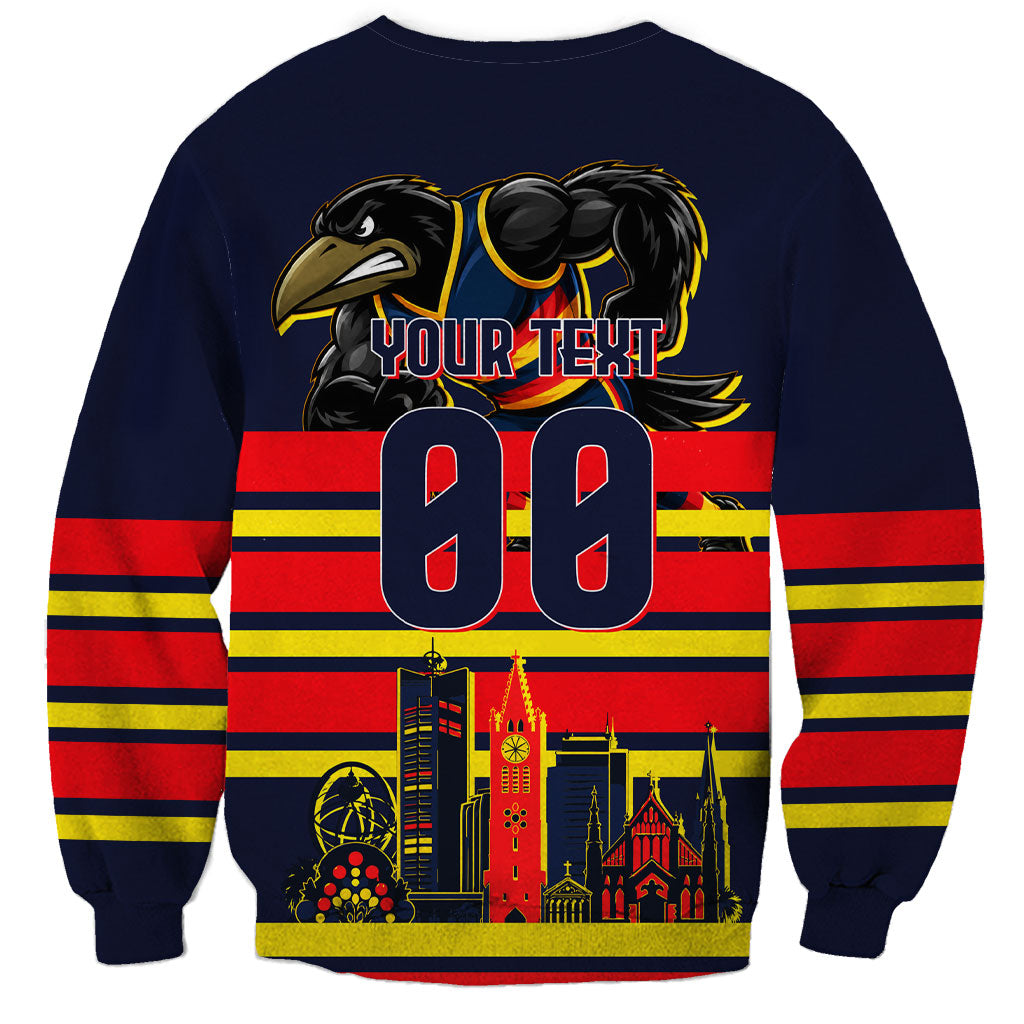 Personalised Adelaide Crows City Of Football Team Sweatshirt Adelaide City Skyline Illustration Sport Fan