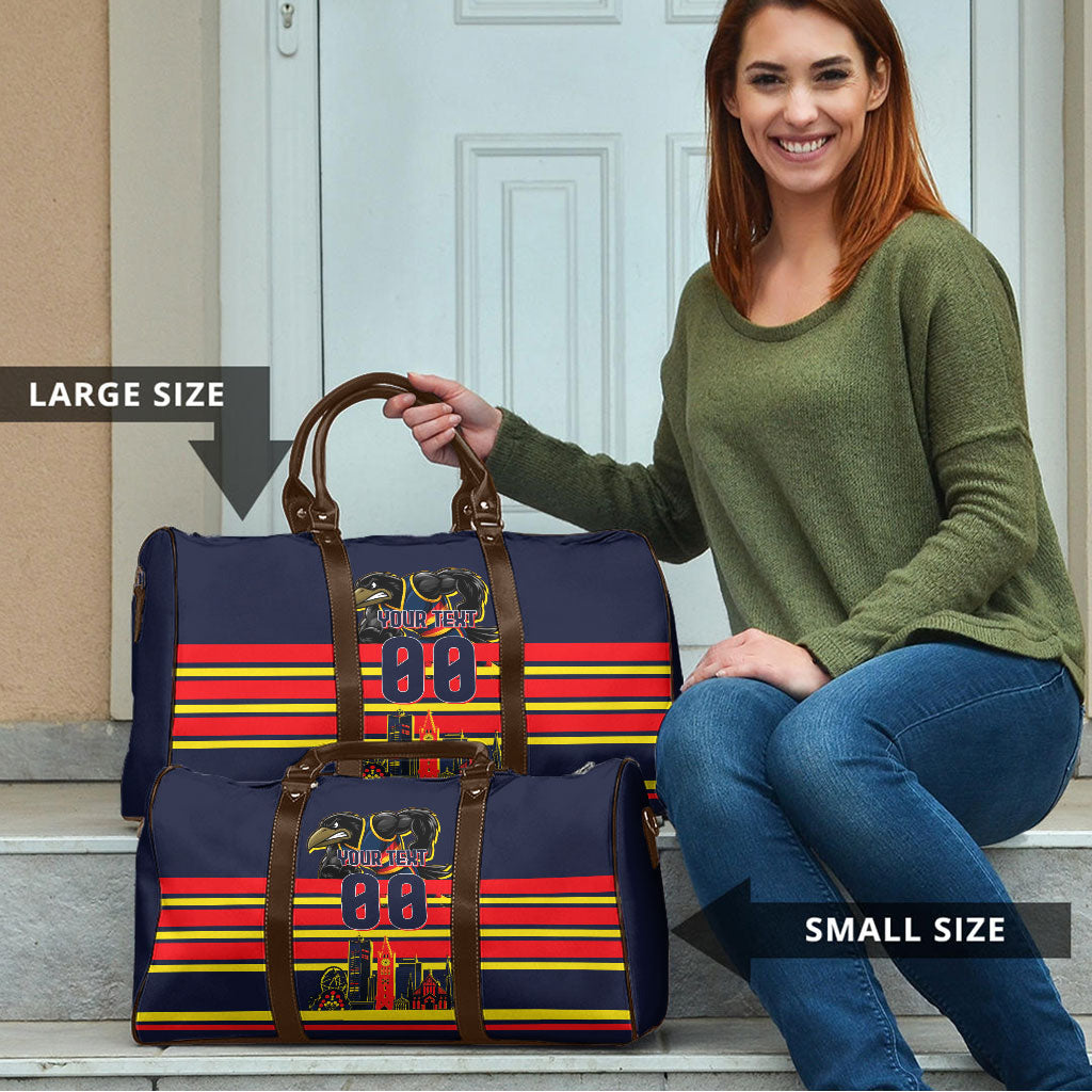 Personalised Adelaide Crows City Of Football Team Travel Bag Adelaide City Skyline Illustration Sport Fan