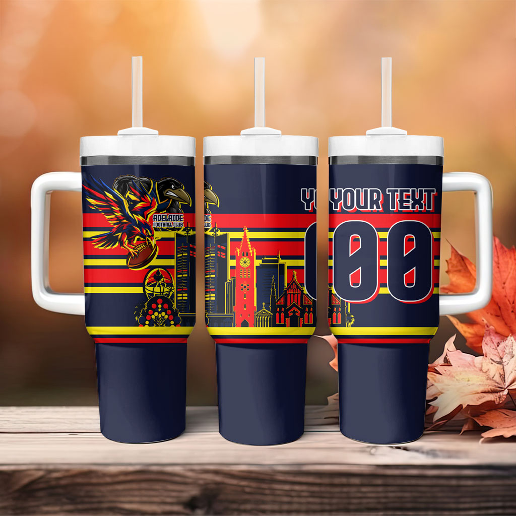 Personalised Adelaide Crows City Of Football Team Tumbler With Handle Adelaide City Skyline Illustration Sport Fan