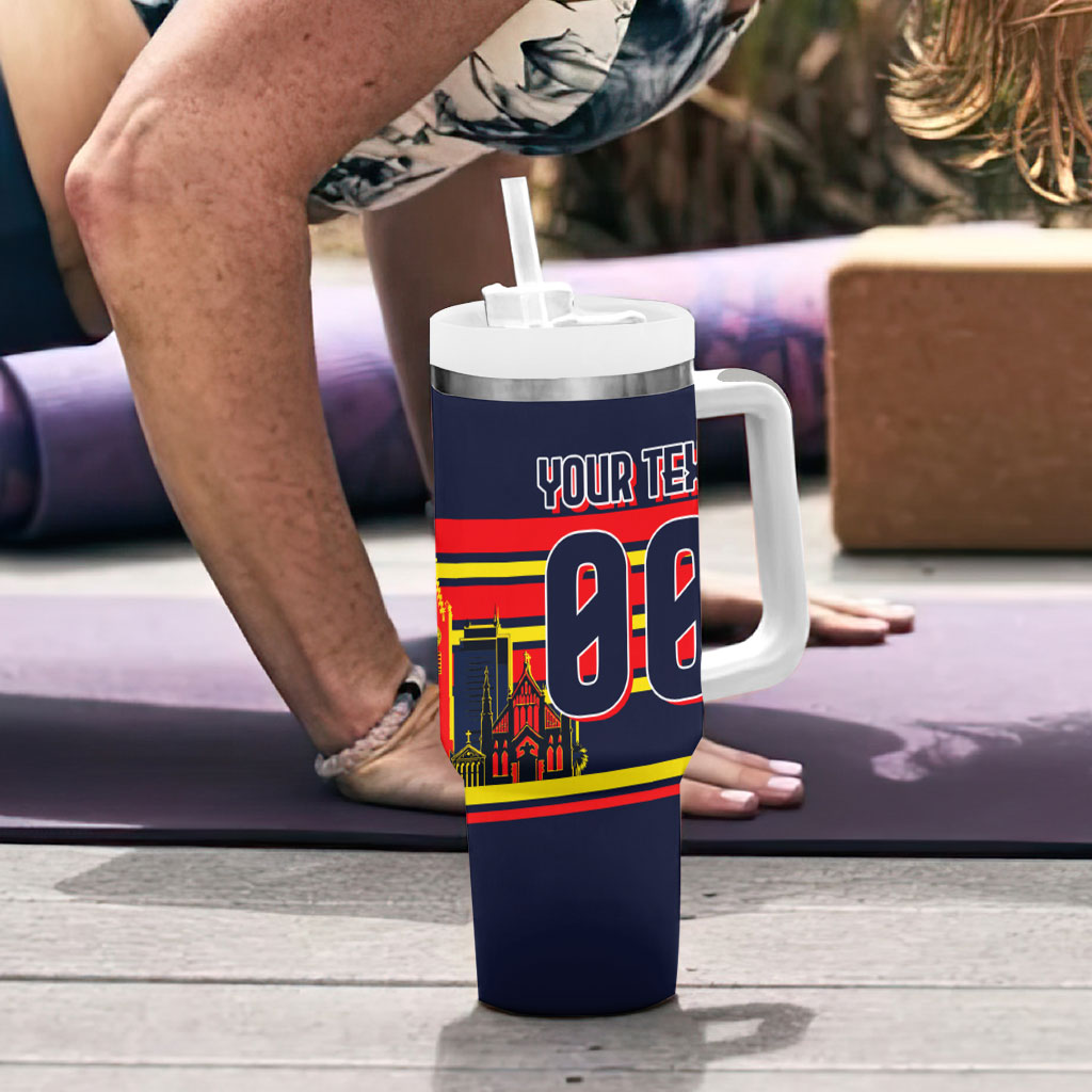 Personalised Adelaide Crows City Of Football Team Tumbler With Handle Adelaide City Skyline Illustration Sport Fan