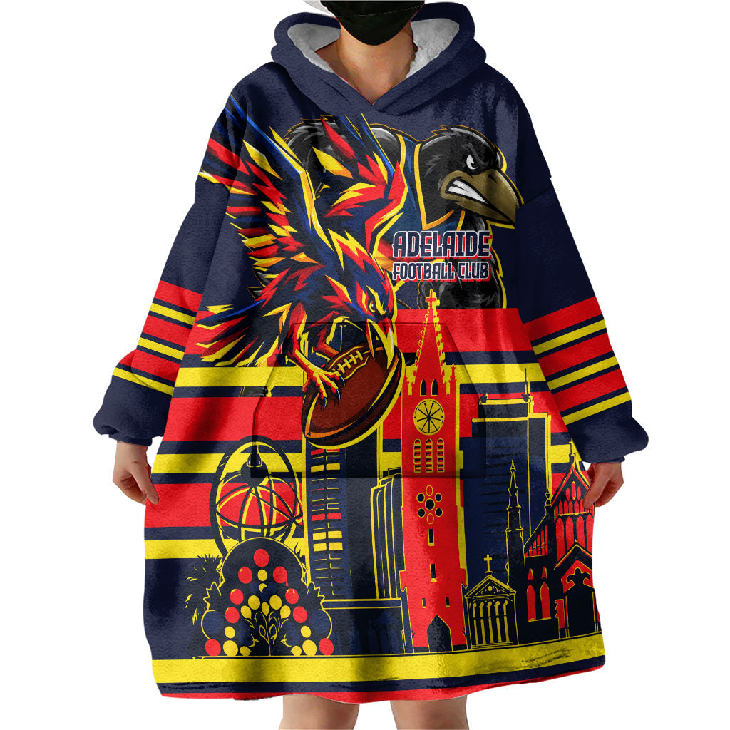 Personalised Adelaide Crows City Of Football Team Wearable Blanket Hoodie Adelaide City Skyline Illustration Sport Fan