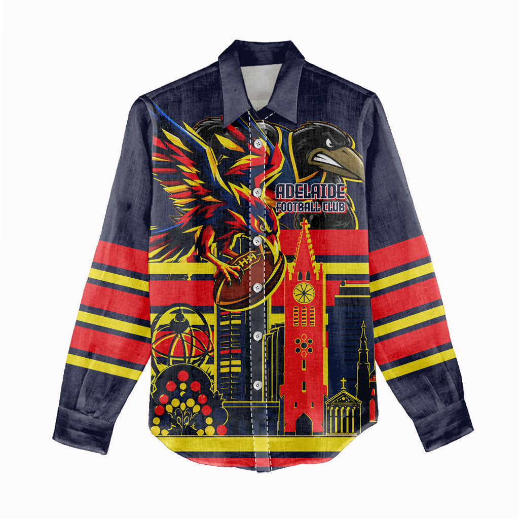 Personalised Adelaide Crows City Of Football Team Women Casual Shirt Adelaide City Skyline Illustration Sport Fan