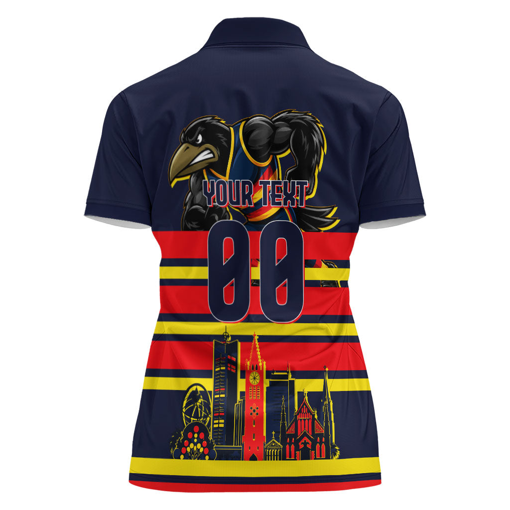 Personalised Adelaide Crows City Of Football Team Women Polo Shirt Adelaide City Skyline Illustration Sport Fan