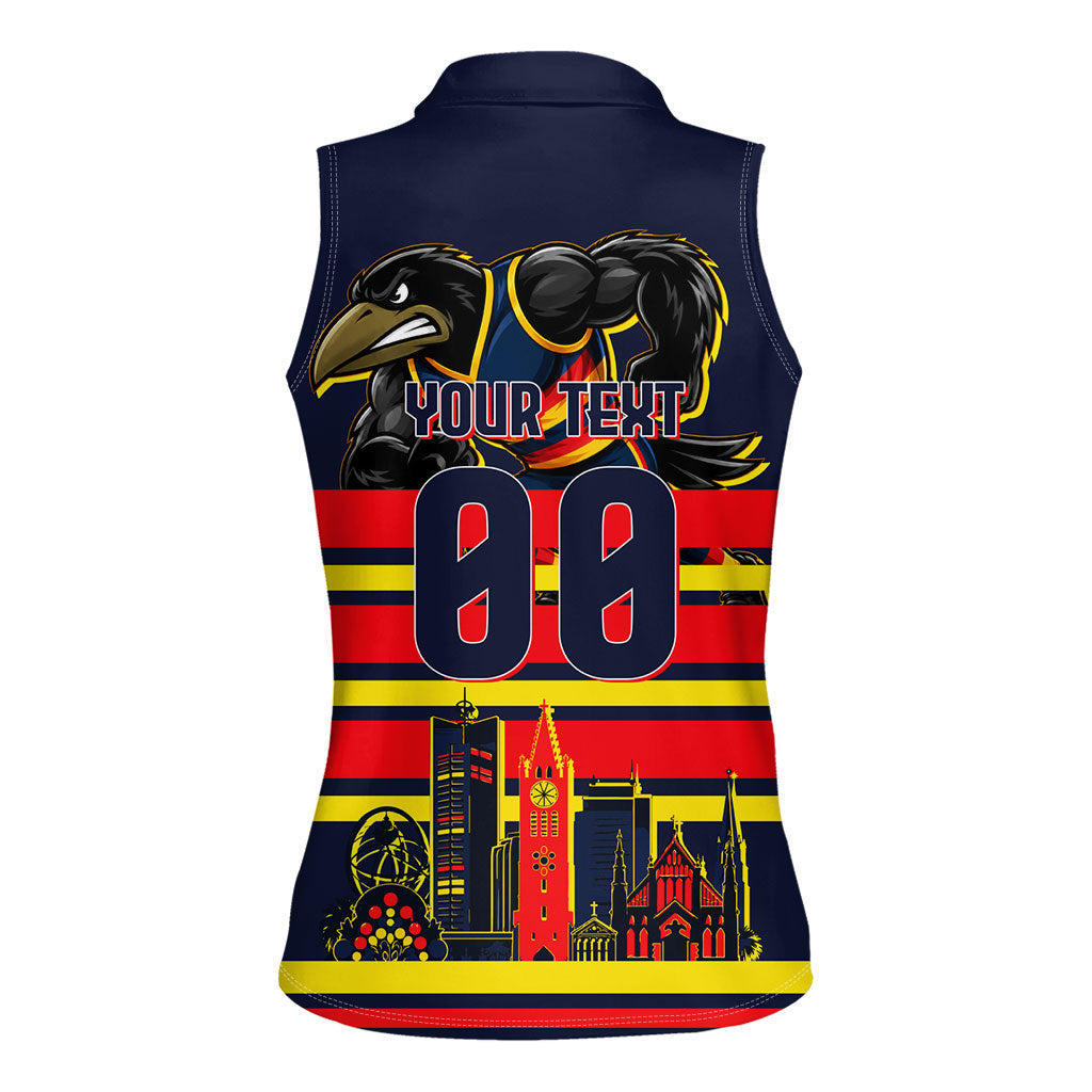 Personalised Adelaide Crows City Of Football Team Women Sleeveless Polo Shirt Adelaide City Skyline Illustration Sport Fan