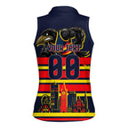 Personalised Adelaide Crows City Of Football Team Women Sleeveless Polo Shirt Adelaide City Skyline Illustration Sport Fan