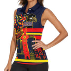 Personalised Adelaide Crows City Of Football Team Women Sleeveless Polo Shirt Adelaide City Skyline Illustration Sport Fan