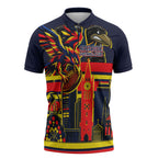 Personalised Adelaide Crows City Of Football Team Zipper Polo Shirt Adelaide City Skyline Illustration Sport Fan