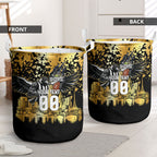 Personalised Collingwood Magpies City Of Football Team Laundry Basket Melbourne City Skyline Illustration Sport Fan