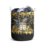 Personalised Collingwood Magpies City Of Football Team Laundry Basket Melbourne City Skyline Illustration Sport Fan