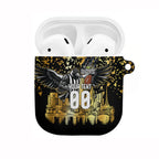 Personalised Collingwood Magpies City Of Football Team AirPods Case Melbourne City Skyline Illustration Sport Fan