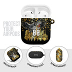 Personalised Collingwood Magpies City Of Football Team AirPods Case Melbourne City Skyline Illustration Sport Fan
