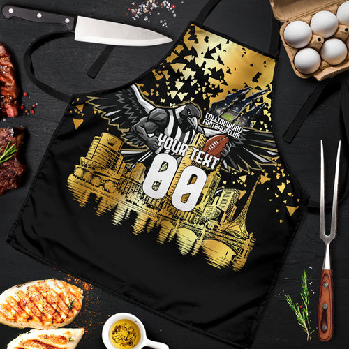 Personalised Collingwood Magpies City Of Football Team Apron Melbourne City Skyline Illustration Sport Fan