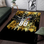 Personalised Collingwood Magpies City Of Football Team Area Rug Melbourne City Skyline Illustration Sport Fan