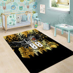 Personalised Collingwood Magpies City Of Football Team Area Rug Melbourne City Skyline Illustration Sport Fan
