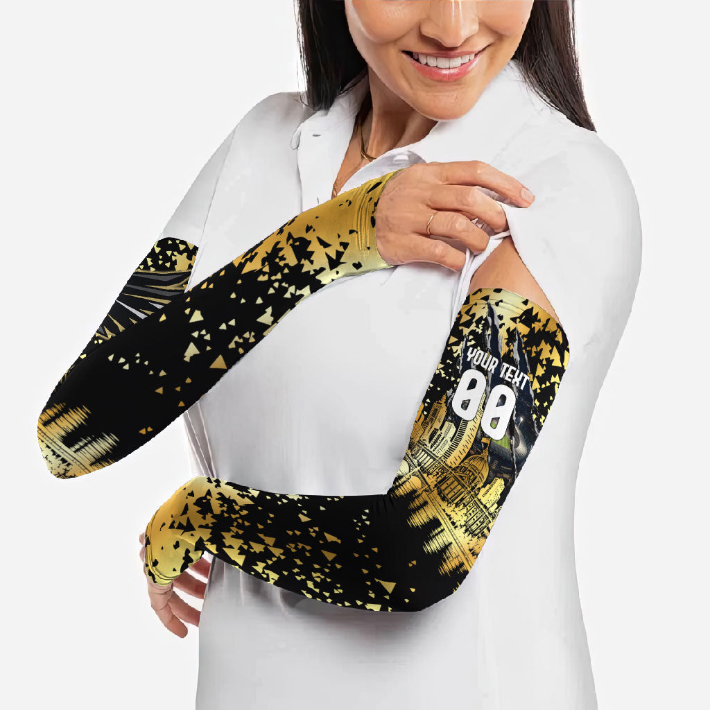 Personalised Collingwood Magpies City Of Football Team Arm Sleeves Melbourne City Skyline Illustration Sport Fan