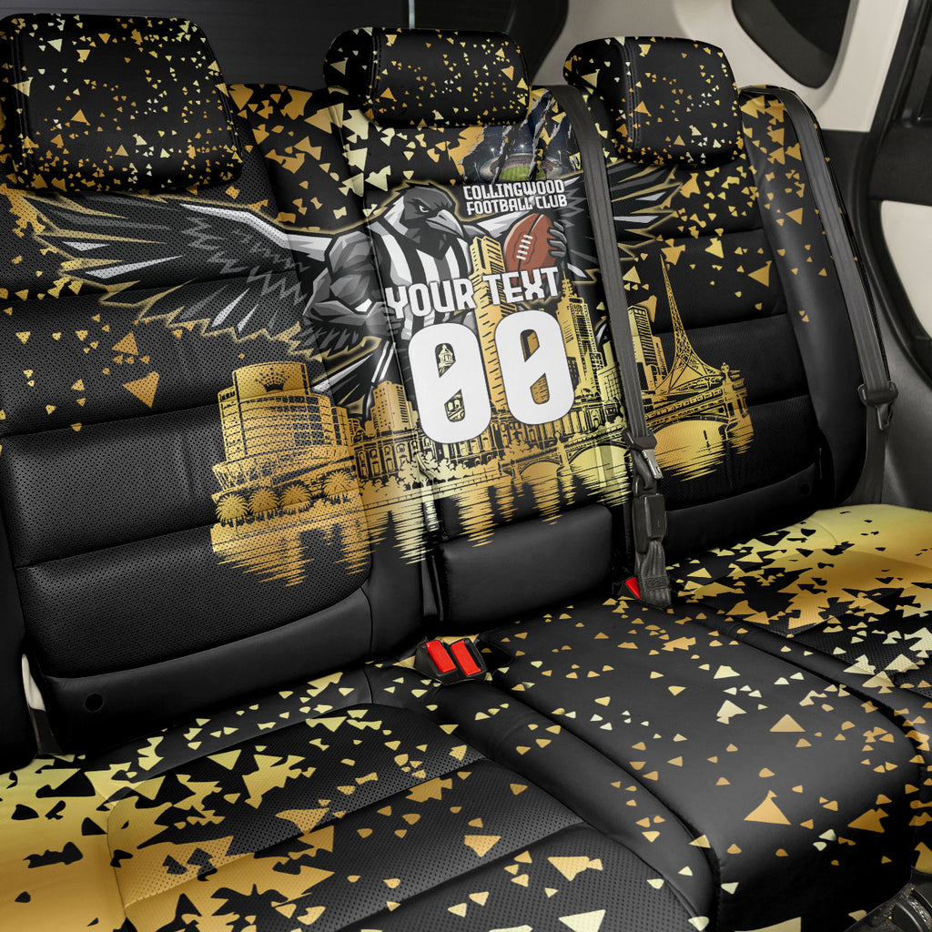 Personalised Collingwood Magpies City Of Football Team Back Car Seat Cover Melbourne City Skyline Illustration Sport Fan