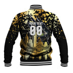 Personalised Collingwood Magpies City Of Football Team Baseball Jacket Melbourne City Skyline Illustration Sport Fan