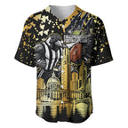 Personalised Collingwood Magpies City Of Football Team Baseball Jersey Melbourne City Skyline Illustration Sport Fan