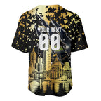 Personalised Collingwood Magpies City Of Football Team Baseball Jersey Melbourne City Skyline Illustration Sport Fan