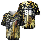Personalised Collingwood Magpies City Of Football Team Baseball Jersey Melbourne City Skyline Illustration Sport Fan