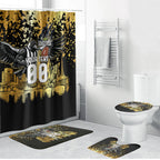 Personalised Collingwood Magpies City Of Football Team Bathroom Set Melbourne City Skyline Illustration Sport Fan