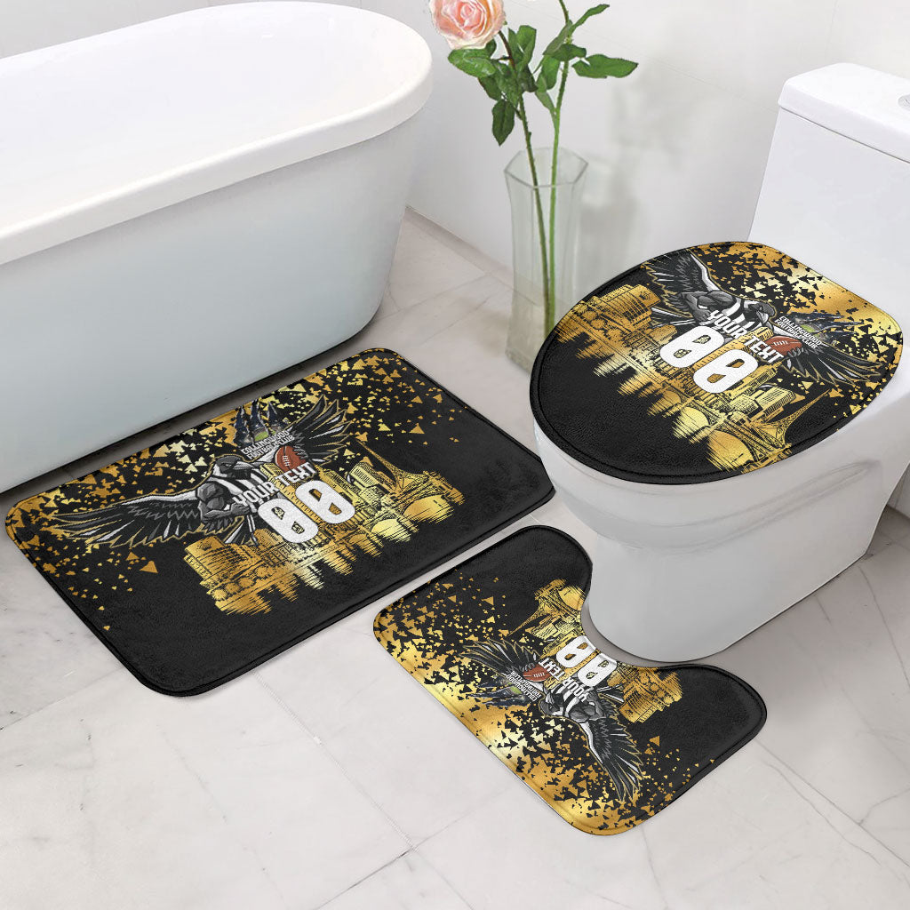 Personalised Collingwood Magpies City Of Football Team Bathroom Set Melbourne City Skyline Illustration Sport Fan