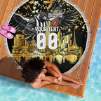 Personalised Collingwood Magpies City Of Football Team Beach Blanket Melbourne City Skyline Illustration Sport Fan