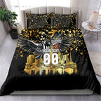 Personalised Collingwood Magpies City Of Football Team Bedding Set Melbourne City Skyline Illustration Sport Fan