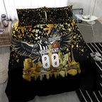 Personalised Collingwood Magpies City Of Football Team Bedding Set Melbourne City Skyline Illustration Sport Fan