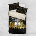 Personalised Collingwood Magpies City Of Football Team Bedding Set Melbourne City Skyline Illustration Sport Fan