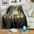 Personalised Collingwood Magpies City Of Football Team Blanket Melbourne City Skyline Illustration Sport Fan