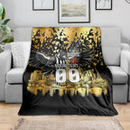 Personalised Collingwood Magpies City Of Football Team Blanket Melbourne City Skyline Illustration Sport Fan