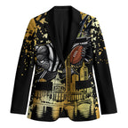 Personalised Collingwood Magpies City Of Football Team Blazer Melbourne City Skyline Illustration Sport Fan