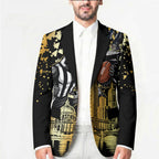 Personalised Collingwood Magpies City Of Football Team Blazer Melbourne City Skyline Illustration Sport Fan