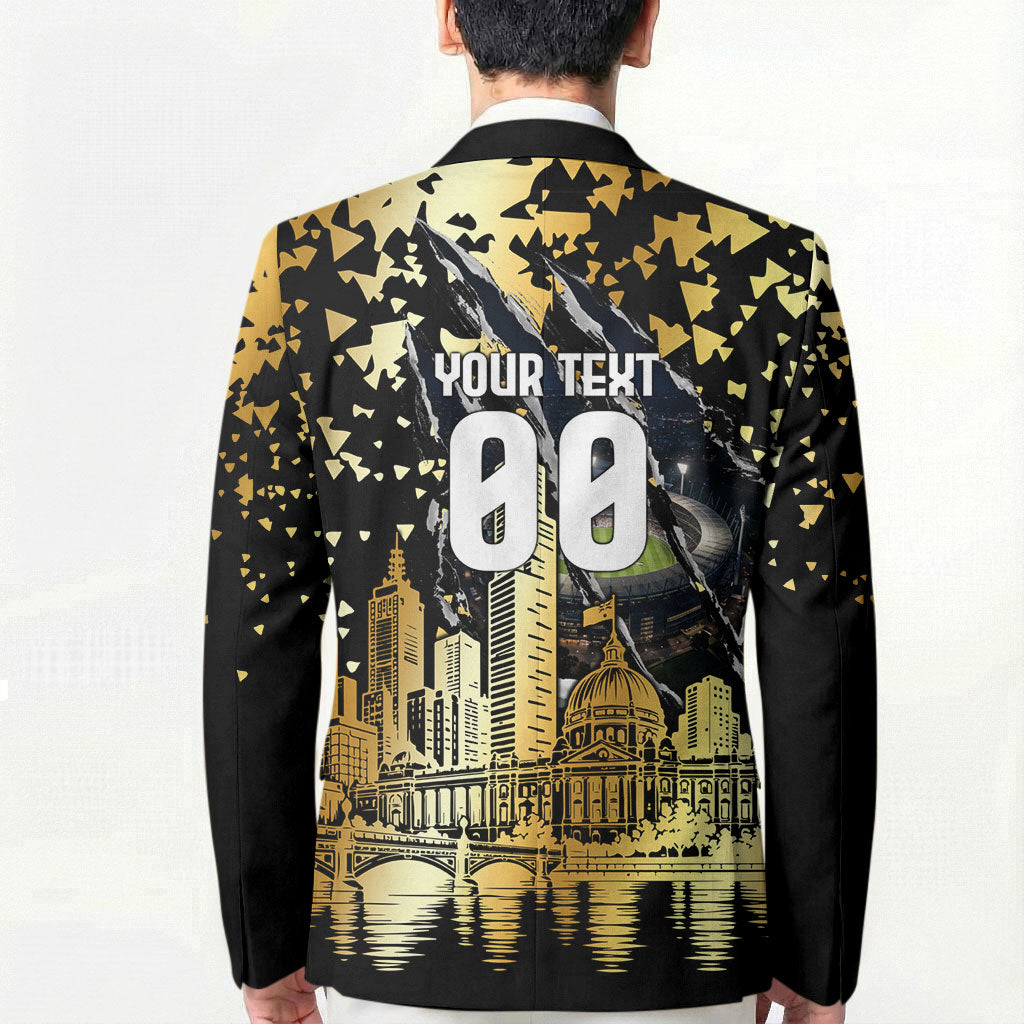 Personalised Collingwood Magpies City Of Football Team Blazer Melbourne City Skyline Illustration Sport Fan