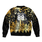 Personalised Collingwood Magpies City Of Football Team Bomber Jacket Melbourne City Skyline Illustration Sport Fan