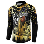 Personalised Collingwood Magpies City Of Football Team Button Sweatshirt Melbourne City Skyline Illustration Sport Fan